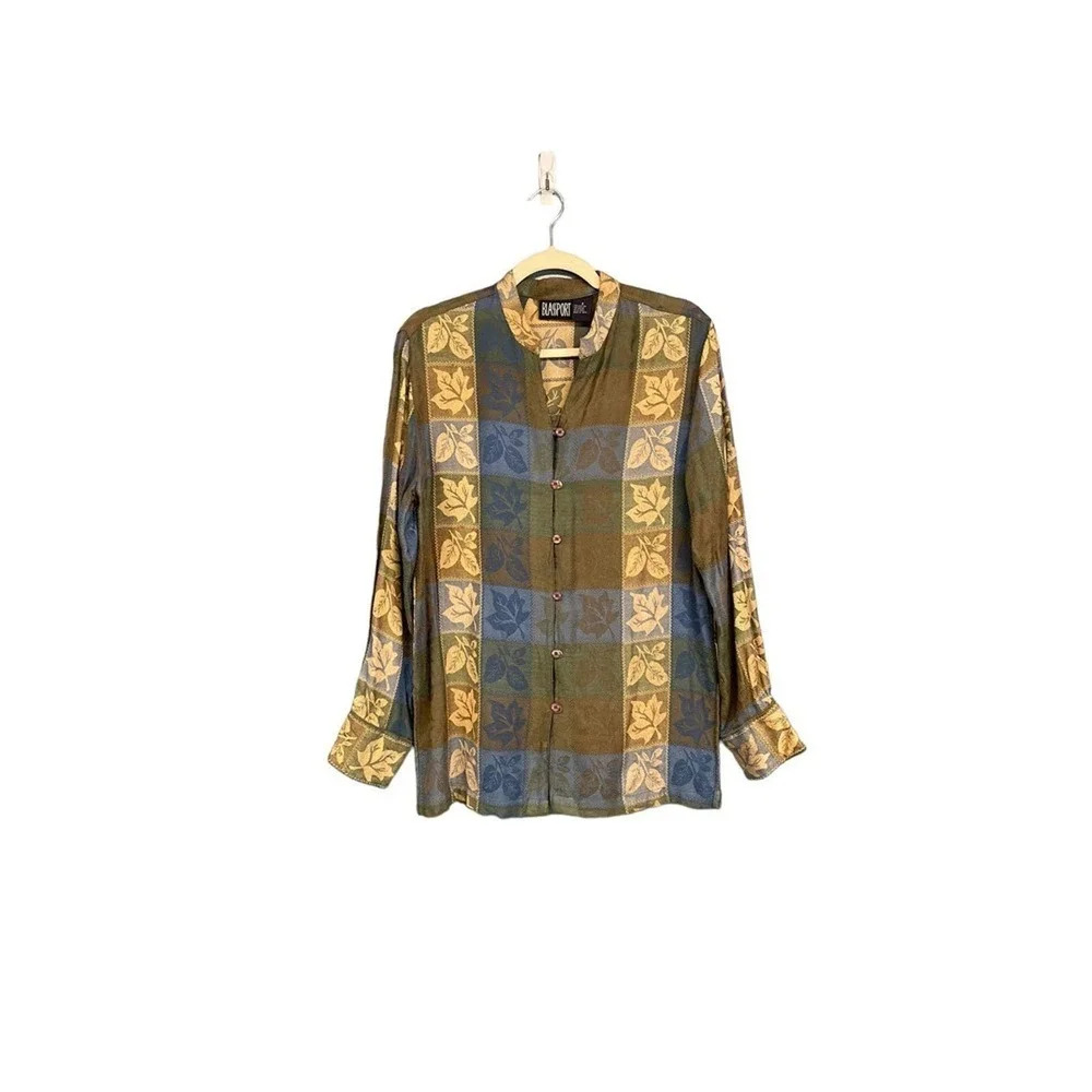 Blassport Fall Leaves‎  Print Button Down Shirt Size Small (S)